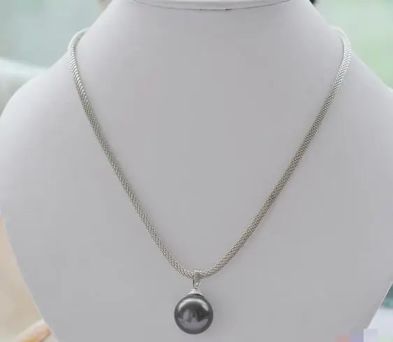 

3620 black round SOUTH SEA SHELL PEARL NECKLACE PENDANT