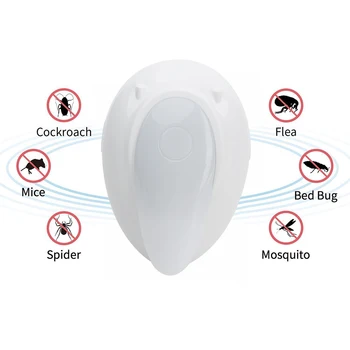 

2Pcs Electronic Ultrasonic Pest Repeller Plug In Insect Repellent Killer Trap Lamp for Mouse Mosquito Cockroach Bug Pest Control