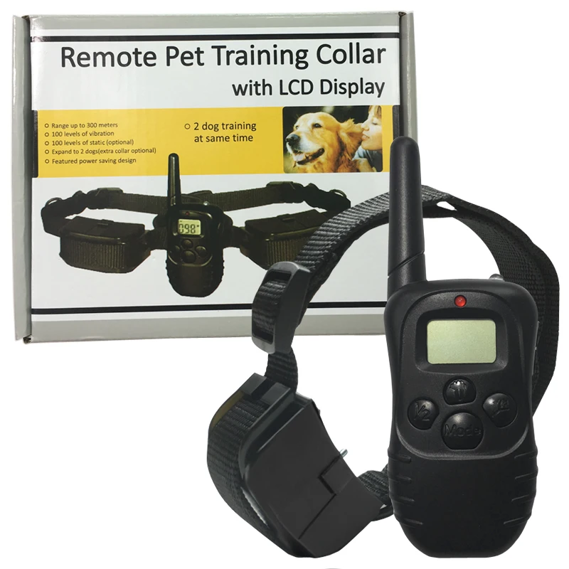 

100LV Level 300meter Electronic Shock Vibra LCD Display Remote Control Pet Dog Training Collar 998D For 1 Dog