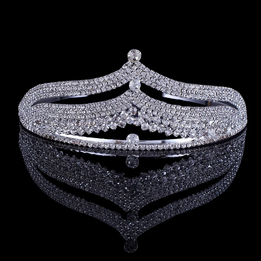 

Bride Jewelry Vintage Crystal Tiara Bridal Hair Accessories Wedding Quinceanera Rhinestone Tiaras Crowns Pageant