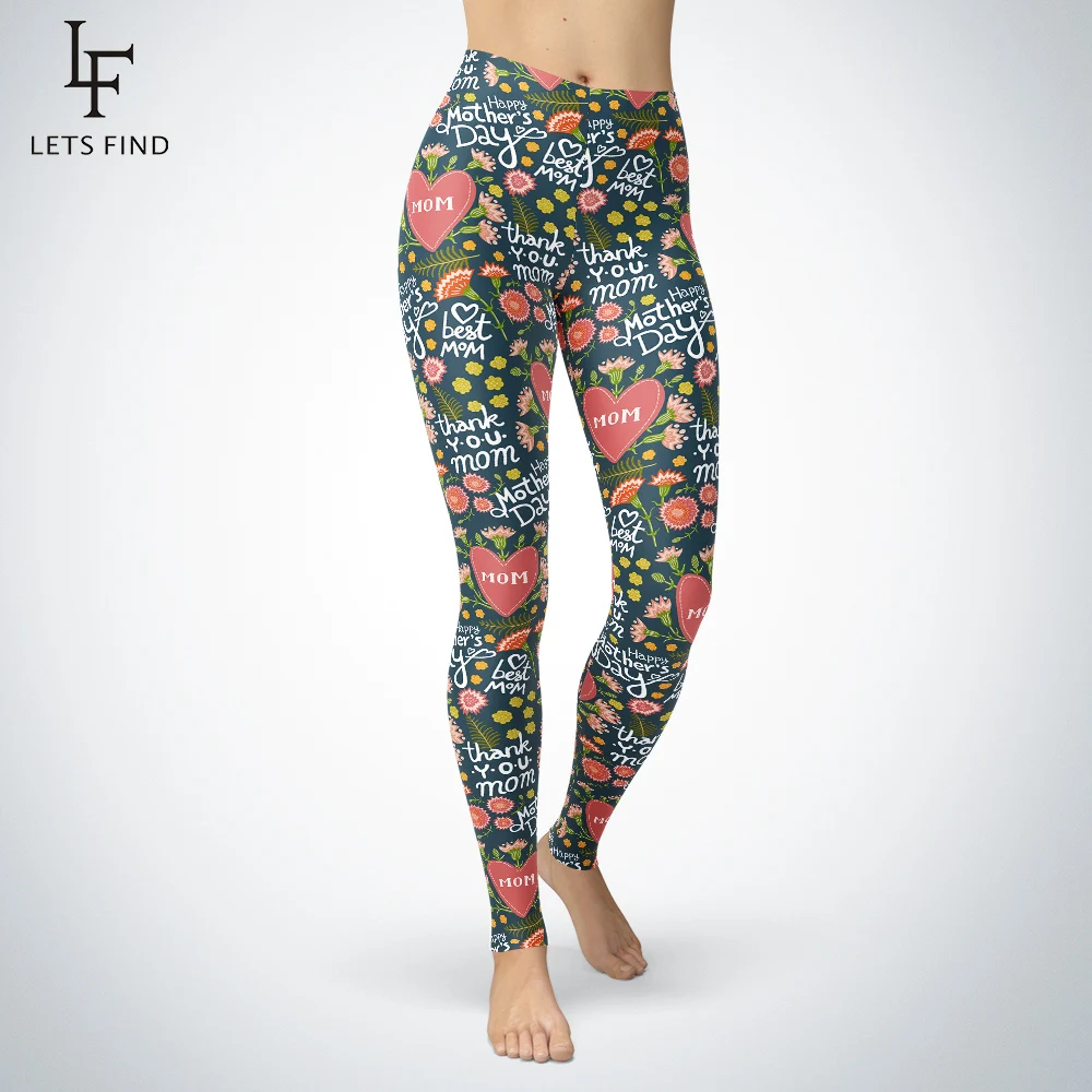 

2019 New Mother's Day Leggings Women Casual Express Your Love for Your Mom High Quality Streetwear Women Leggings