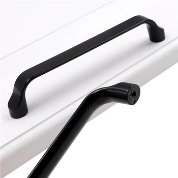 Aluminum Alloy Black Cabinet Handles American Style Kitchen Cupboard Door Pulls Drawer Knobs Fashion Furniture Handle Hardware