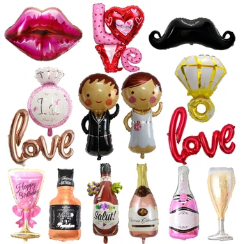 

Happy 30th Birthday Party Wedding Anniversary Adult Decoration Groom Bride Crown Champagne Glasses Whiskey Bottle Foil Balloon