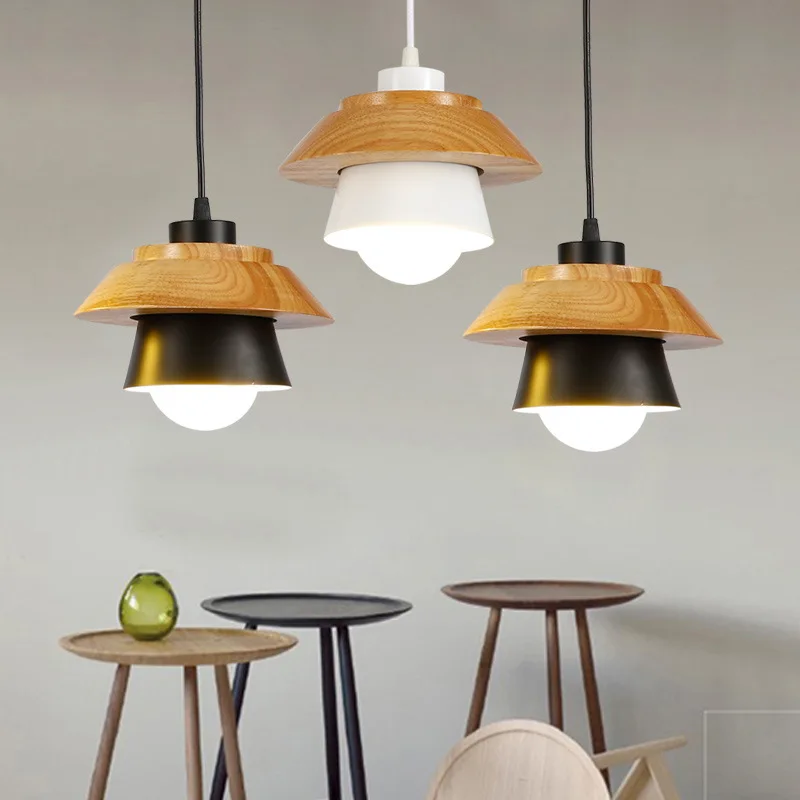 

Nordic aluminum raw wood creative personality lamp simple coffee shop Chandelier