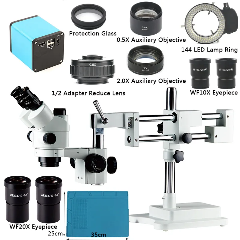 3,5~ 90X Simul фокальный Тринокулярный зум-микроскоп+ Автофокус SONY IMX290 HDMI микроскоп камера двойная стрела подставка для сварки печатных плат