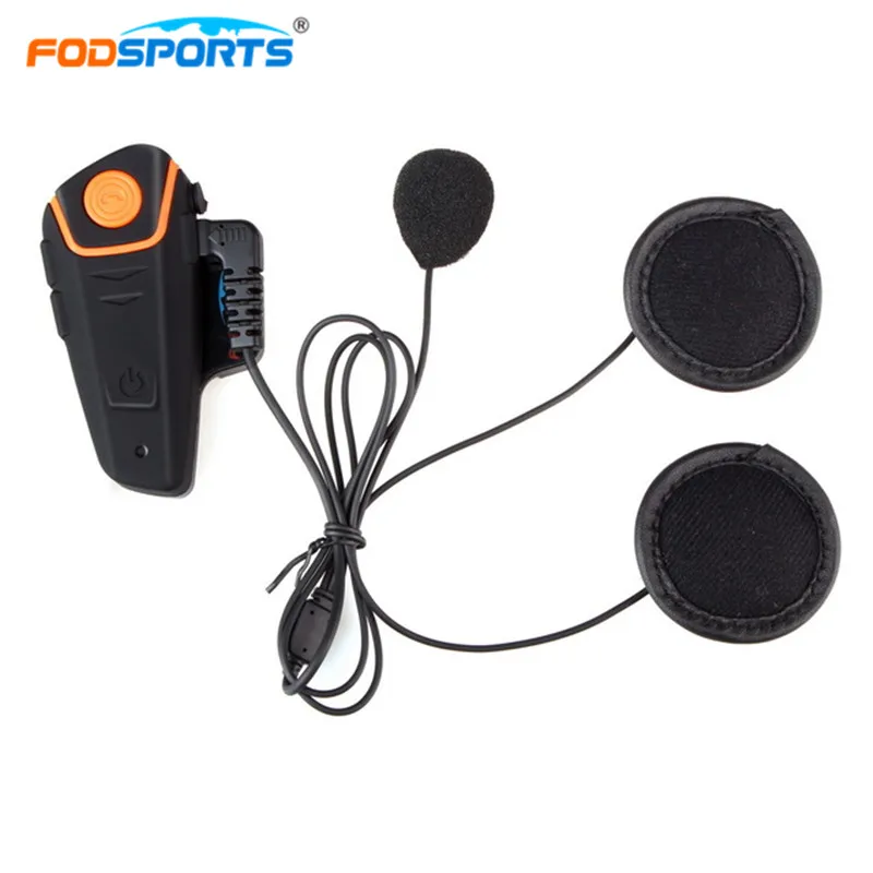 

Fodsports 1pcs Bluetooth Intercom for Motorcycle Helmet Headset Waterproof IPX7 Interphone with FM Radio Stereo Music
