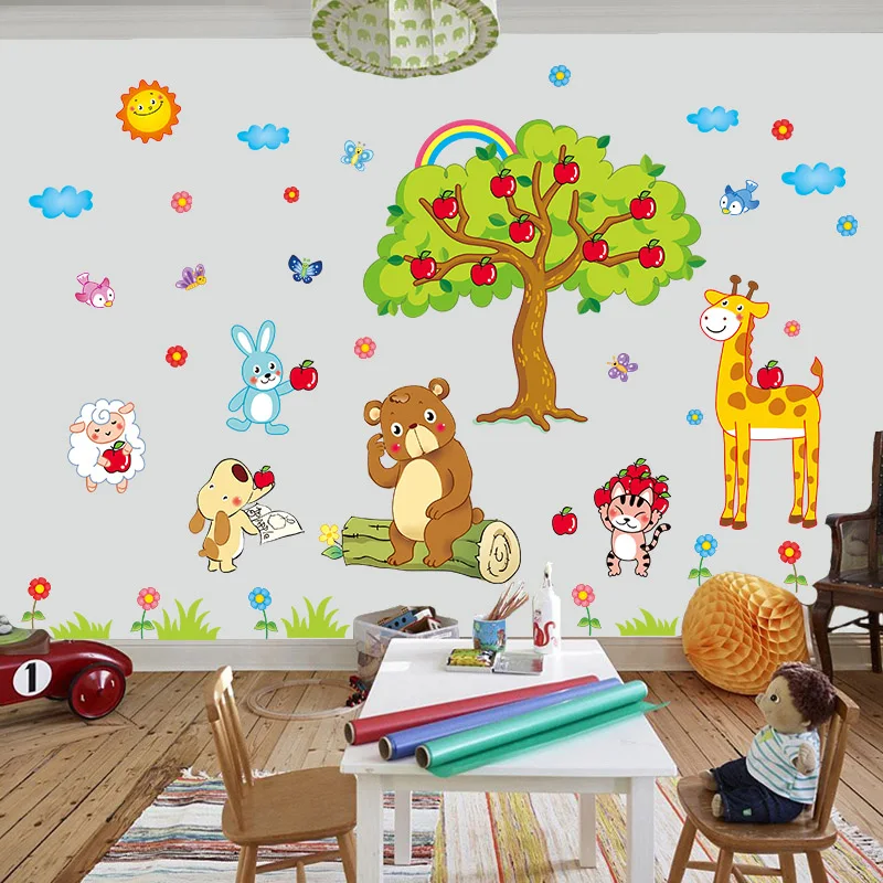 Creative Animals Baby Wallpapers Children's Rooms Kindergartens