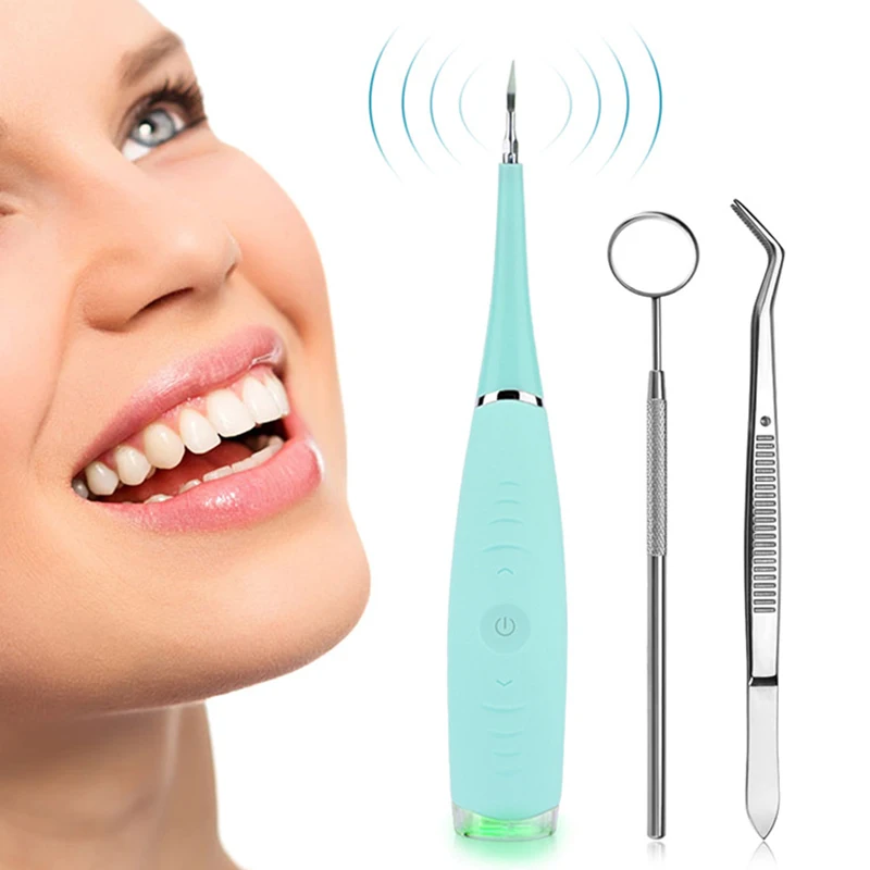 Электрический звуковой стоматологический скалер для отбеливания зубов для домашнего использования, удаление зубных пятен, зубной камень, масштабирование зубов, зарядка через Usb, высокая частота Vib