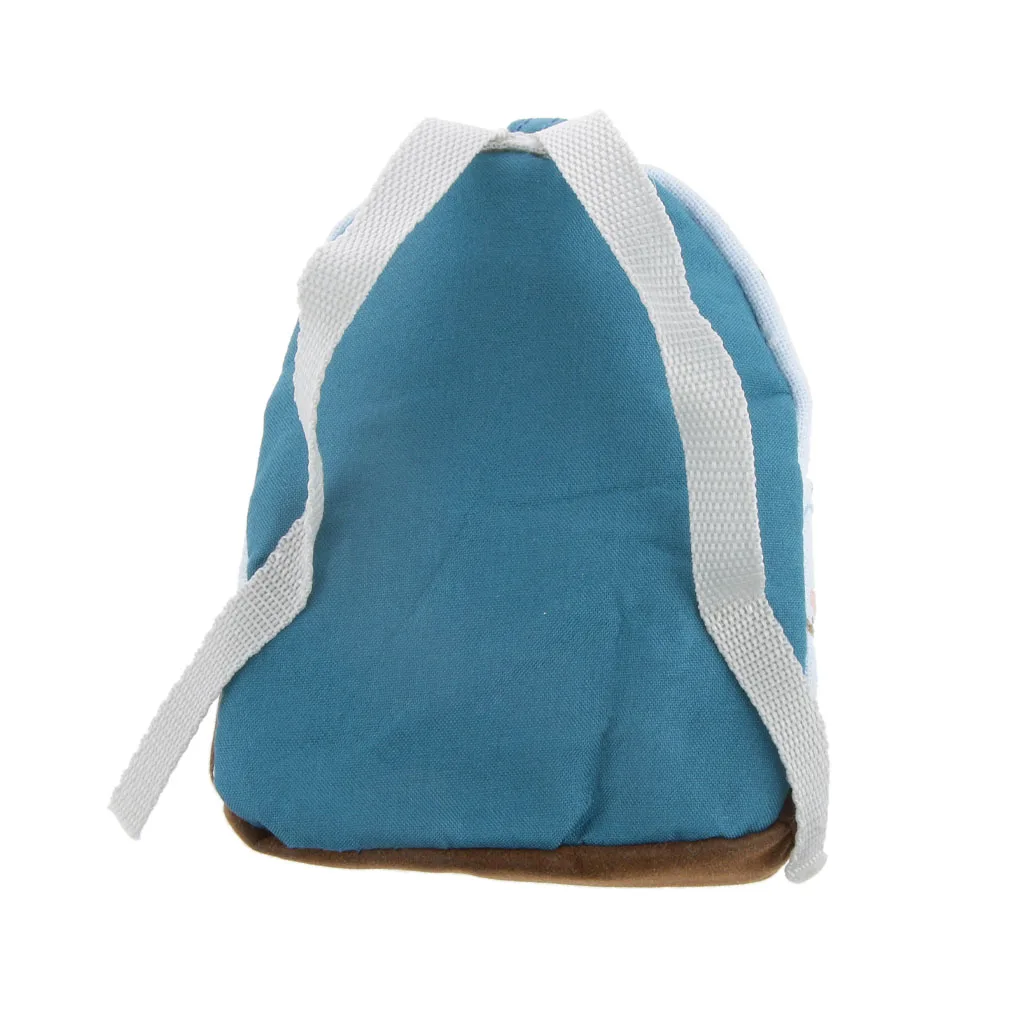 1:6 Scale Dolls House Miniature Blue Floral School Backpack Rucksack Shoulder Bag