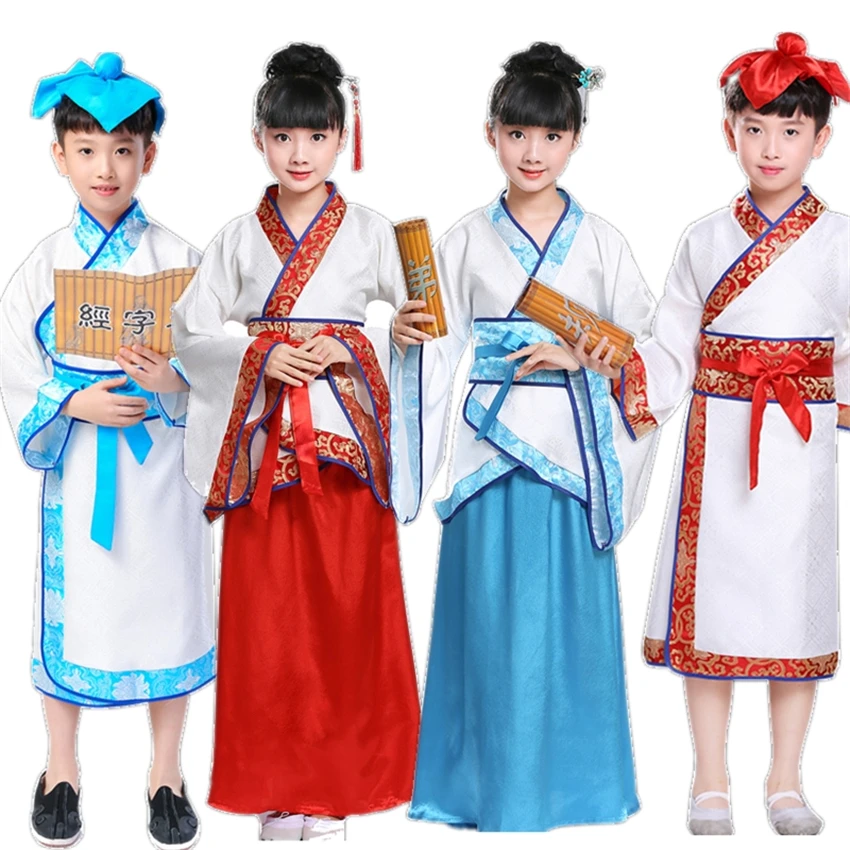 

Chinese Hanfu Cheongsam Girls Chinese Dress School Uniform Kids Traditional Culture Nation New Year Costume Children Clothing
