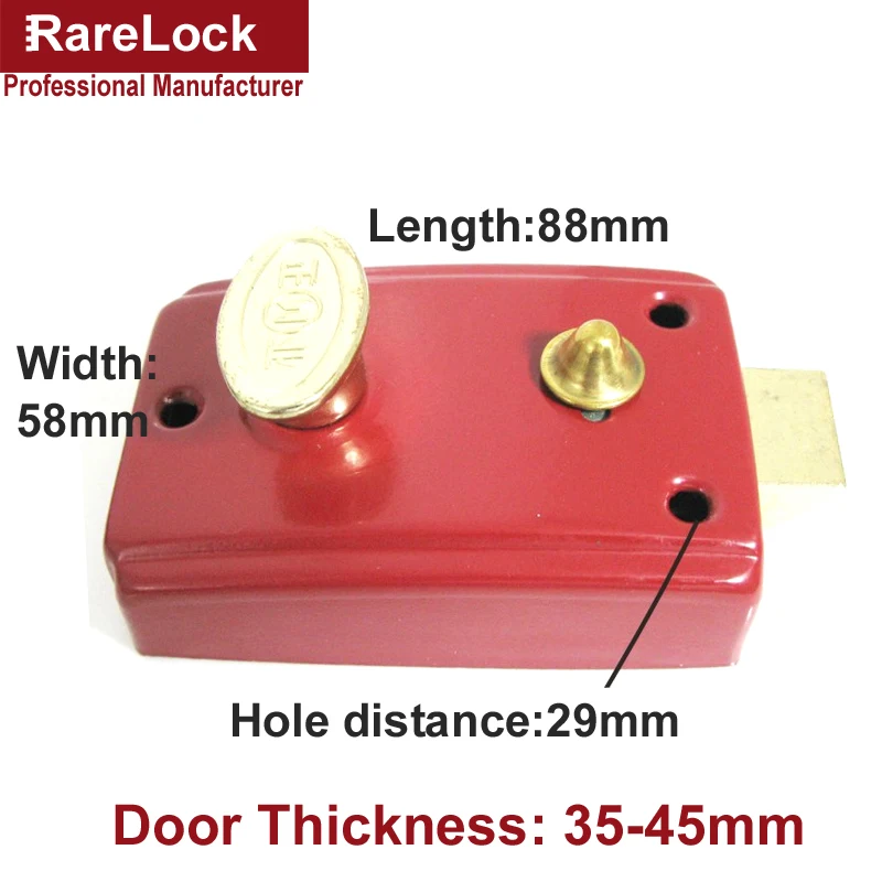 Rarelock рождественские принадлежности Красный винтажный дверной замок с 3 клавишами для межкомнатных дверей для спальни, дома безопасности DIY аппаратные средства a