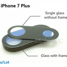 10 шт./лот для Apple iPhone 7 Plus объектив камеры; сапфировое стекло с/без рамки для iPhone 7 P 5,5
