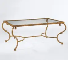 American art hardware toughened glass tea table. Creative tea table. Rectangular coffee table