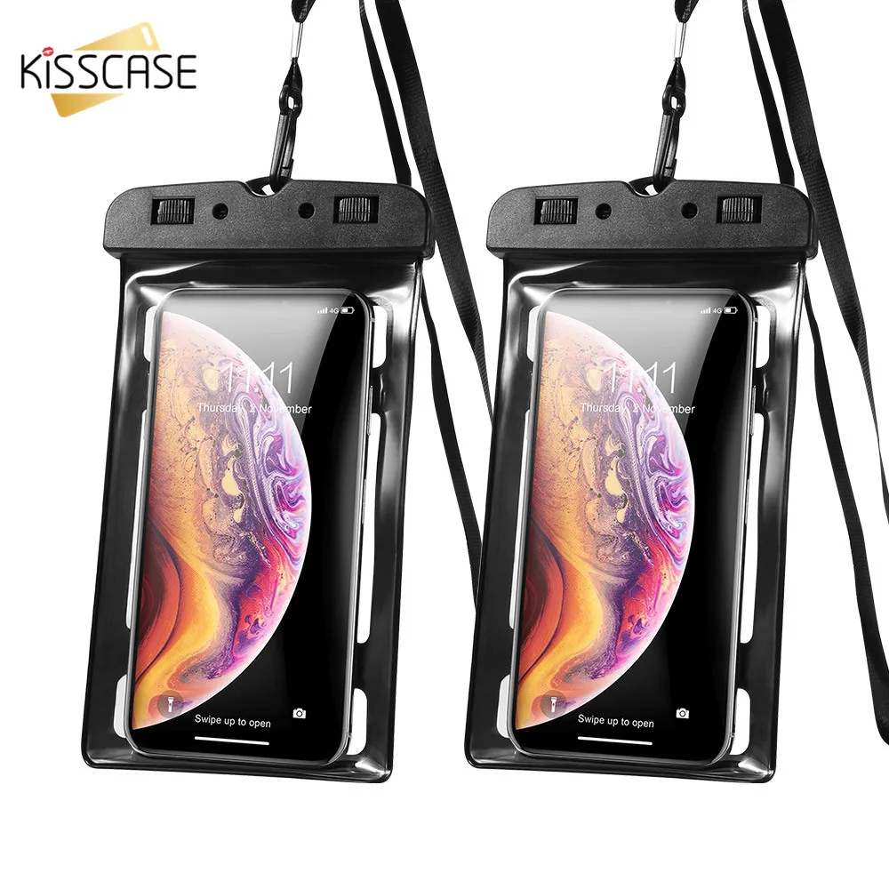 

KISSCASE Waterproof Mobile Phone Case For iPhone 7 8 6 6s Waterproof Bag Clear PVC Sealed Underwater For Samsung A50 A40 Cover
