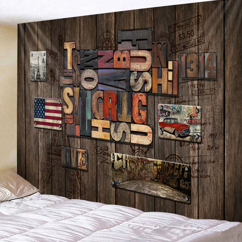 

Tapestry Wall Hanging Bed Spread Beach Towel Table Cloth Yoga Mat Home Decoration Retro Floorboard Design Rectangle 150cmx130cm