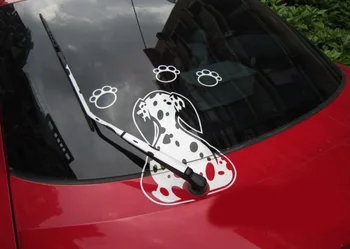 

Reflective Car Back Window Wiper Decals Auto Car-styling Cartoon Funny Spotted Dog Creative Moving Tail Waterproof Stickers
