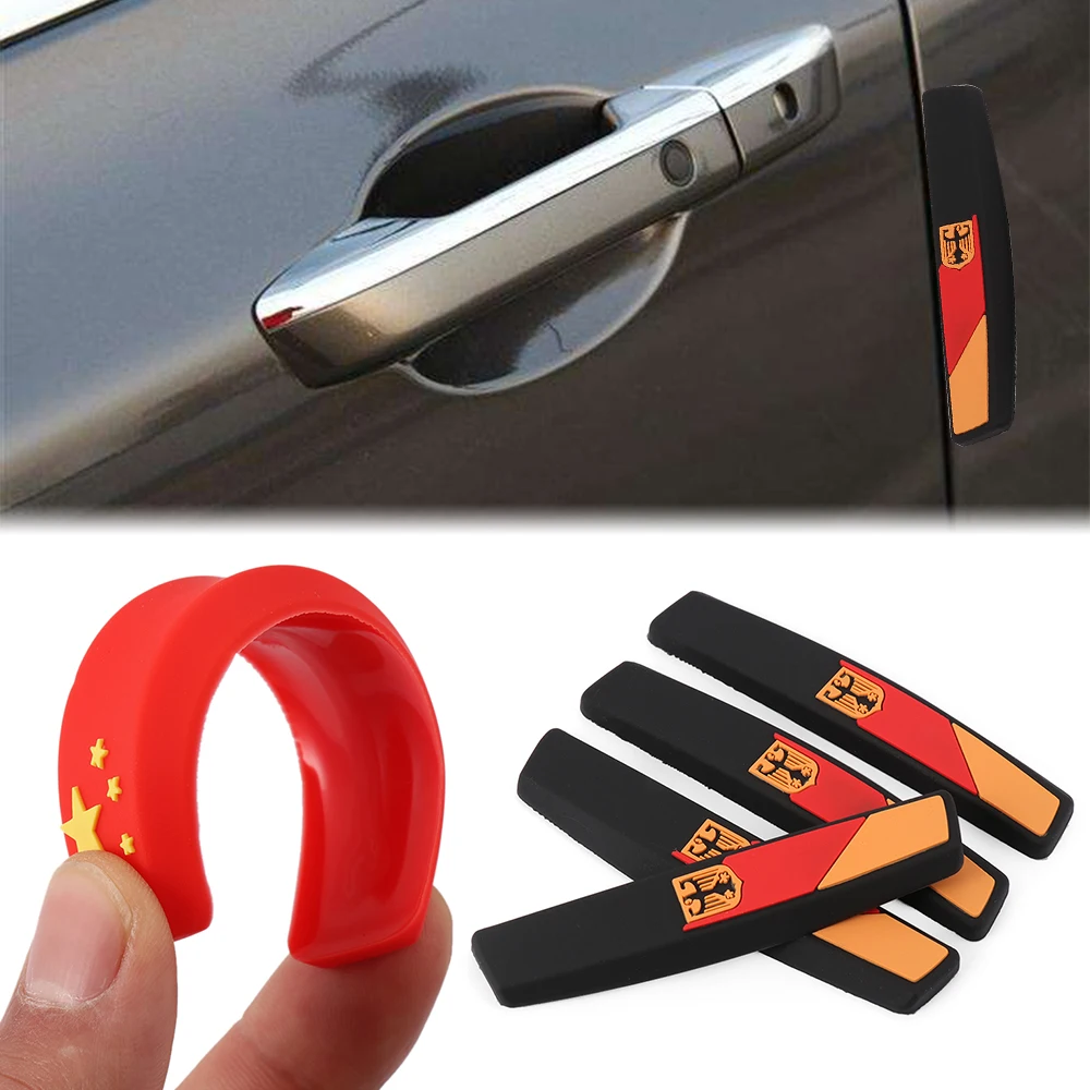 

4PC/SET Flag Car Door Edge Guard Strip Scratch Protector Anti-collision Stickers