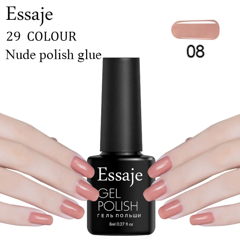 Essaje Полупостоянный UV светодио дный ногтей Гель лак Soak Off Красочные Акриловые 29