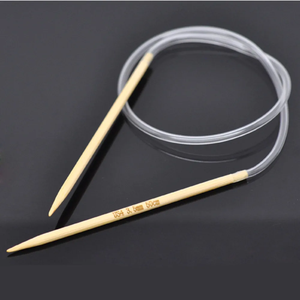 DoreenBeads 1 Pair Bamboo 50cm Circular Knitting Needle( US Size 4/ 3