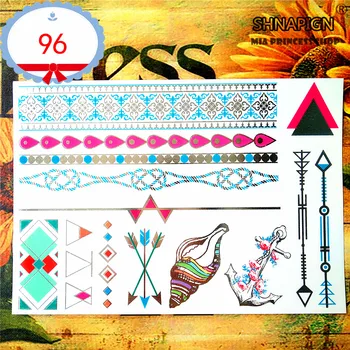 

SHNAPIGN 24 style Temporary Tattoo Body Art, Golden Anchors Designs, Flash Tattoo Sticker Keep 3-5 days Waterproof 21*15cm
