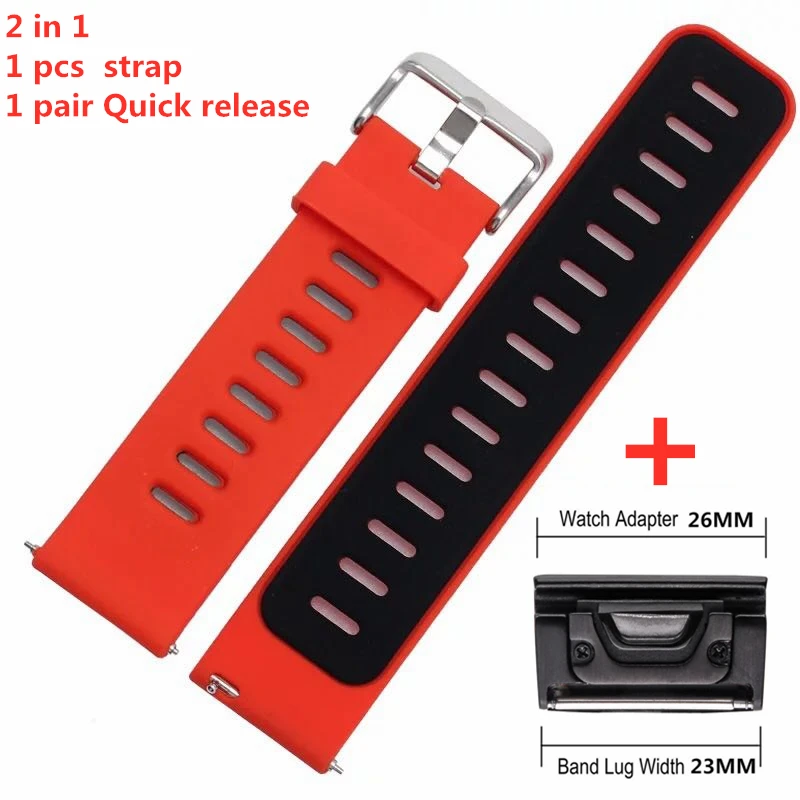 26mm Quick release Soft Silicone Band For Garmin Finx3/Finx3HR/Finx5X/Finx5X plus/Forerunner 701 Wristband Band Bracelet strap