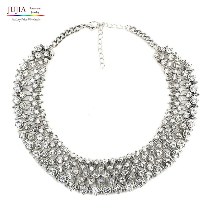 

2 color wholesale 2019 New Kate Middleton necklace fashion luxury choker crystal pendant necklace statement jewelry