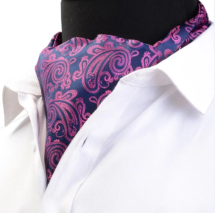 Ricnais, качественный, мужской, Аскот, винтажный, с узором пейсли, цветочный галстук, жаккардовый, тканый, шелковый галстук для мужчин, самостоятельно, галстук-резинка, британский шарф - Цвет: 12