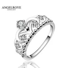 Anillos Para Las Mujeres Joyería Anillos Bague Anel Anéis Corona Anillo plateado CZ Bijuteria Joias Bijoux Femme Mujer Donna Feminina