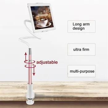 

Universal 360 Degree Rotation Lazy Bracket Bed Telescopic Long Arm Holder Support Bracket Clip for 4-10.6 inch Tablet PC Phone