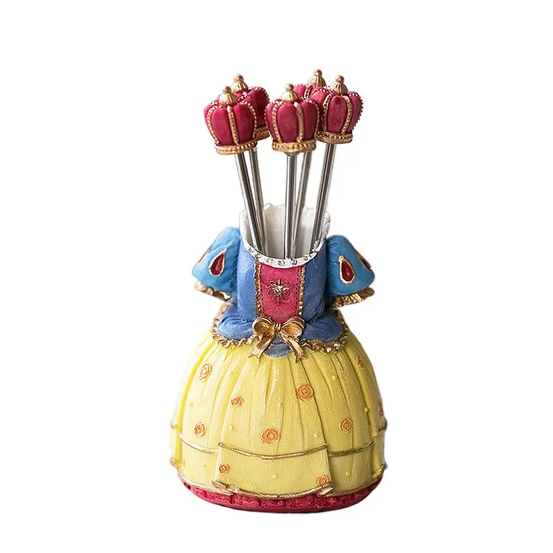 Garfo de Aço Decoração de Frutas 1 Vestido Peça Resina Frutas Inoxidável Titular Casa Garfos Picks Partido Utensílios