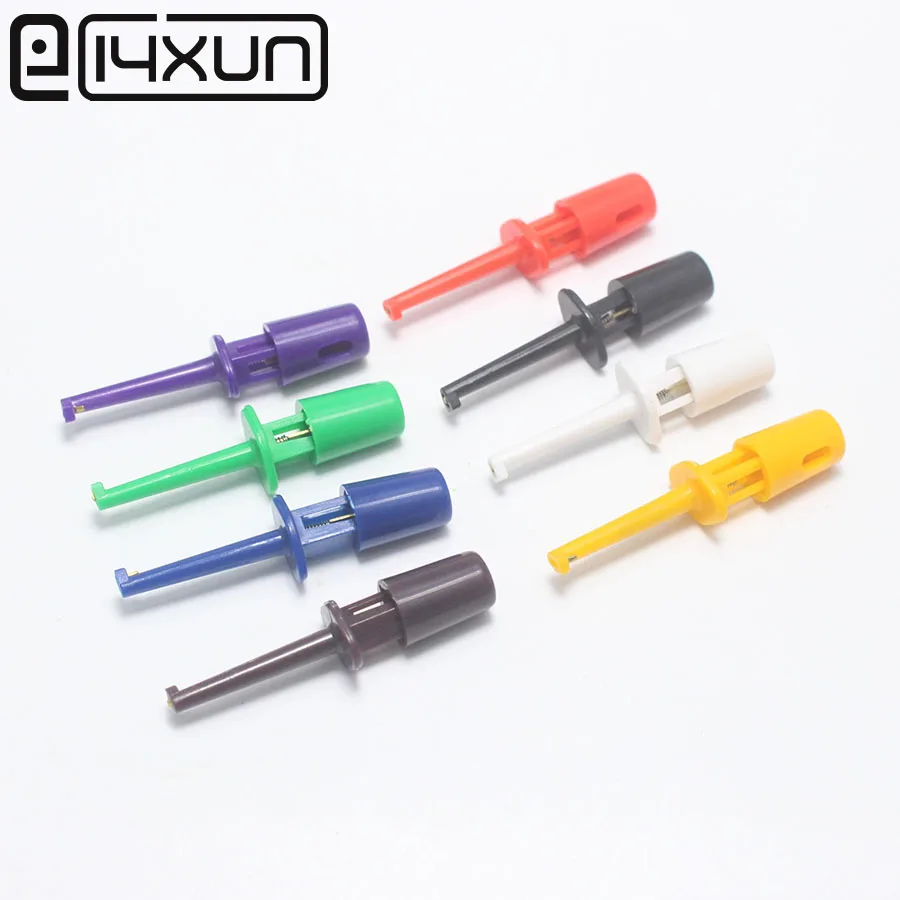 

8 Pcs Mini Single Test Hook Clip Test Probe for Electronic Testing IC Grabber Large Size Round Crocodile Clip Hook Test Clip