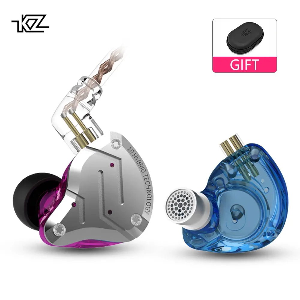 2019 KZ ZS10 PRO 4BA+1DD KZ Hybrid Earphone headset HIFI Earbuds In Ear