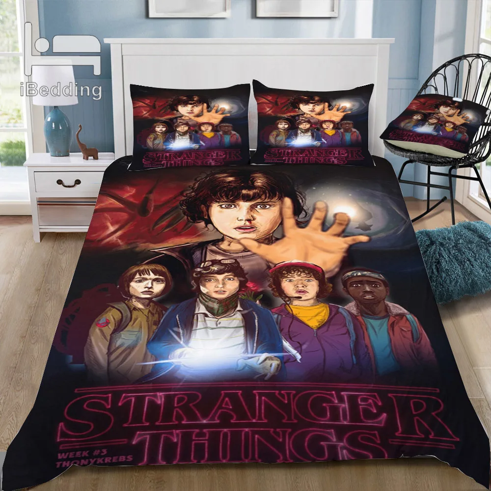 Fashion Horror Movie Stranger-Things Danger 3D Bedding Set Printed Duvet Cover Set Twin Full Queen King Size Dropshipping