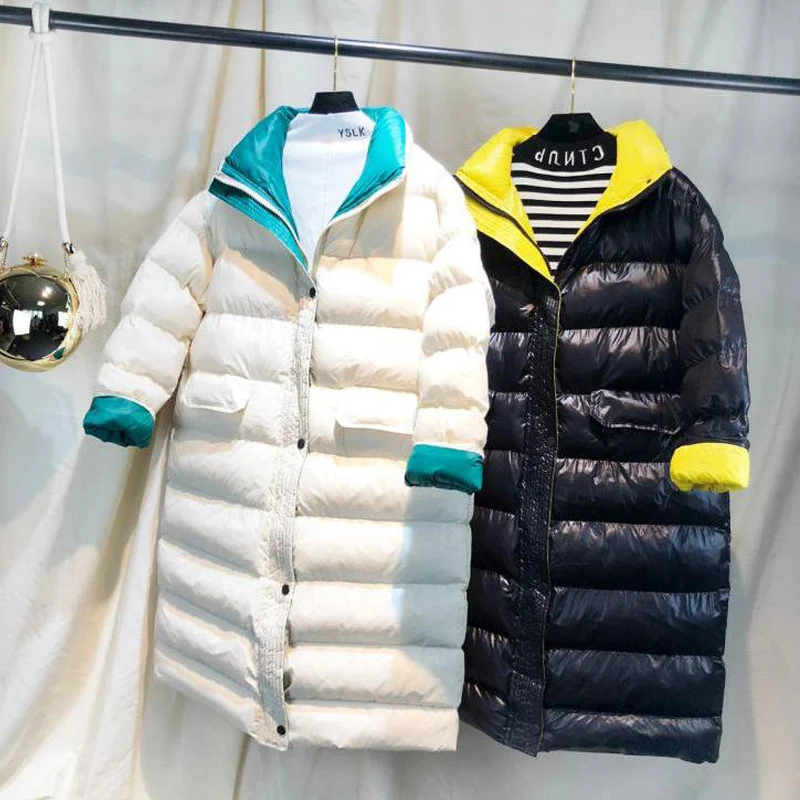 

Women Winter Jacket Long Coat New Ultra Light White Duck Down Jacket Female Parka Snow Outerwear Puffer Jackets Windproof Coats