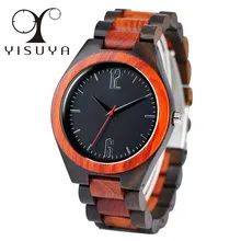 YISUYA, полностью деревянные часы, мужские, креативный браслет, аналог натурального бамбука, кварцевые наручные часы, мужские часы, лучшие подарки, Reloj de madera