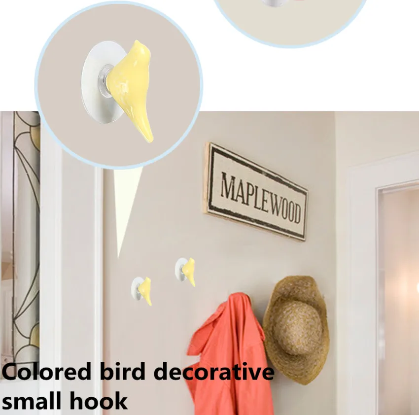 الأزياء الكرتون الإبداع الأطفال غرفة خزانة صغيرة الديكور هوك اللون السيراميك الطيور الأصفر الوردي الأزرق الأبيض مقبض درج
