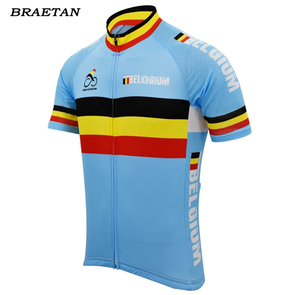 

Belgium team cycling jersey men short sleeve clothing cycling wear racing bicycle clothes tour cycling clothing hombre braetan