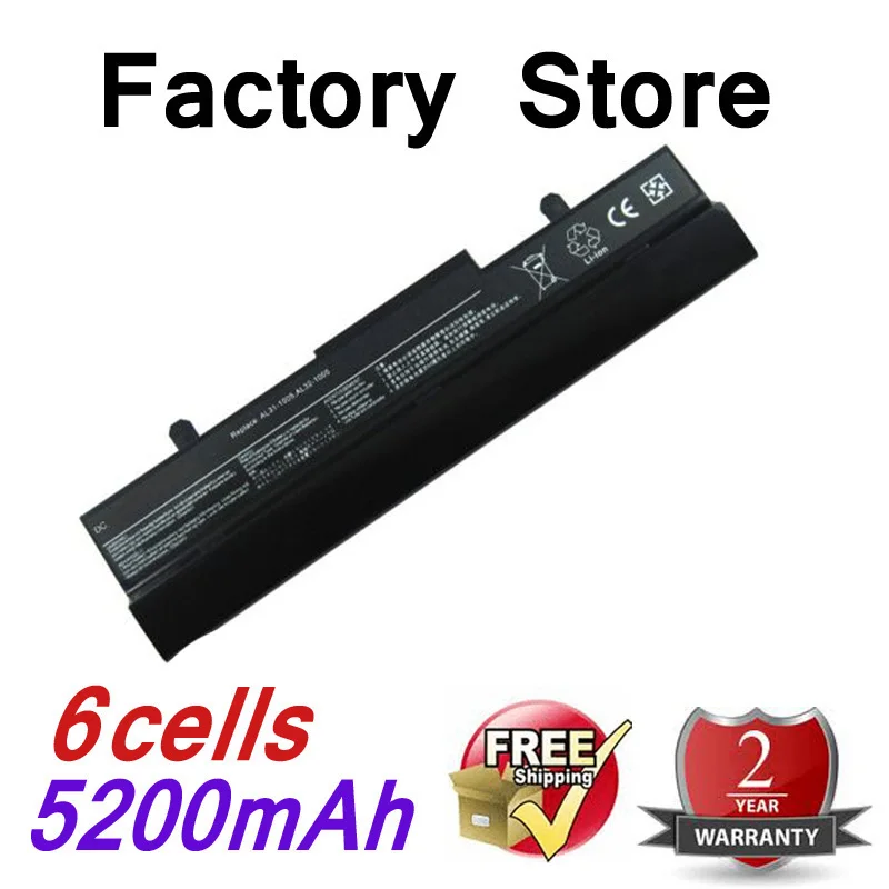6CELL Laptop battery for ASUS AL31-1005 AL32-1005 ML32-1005 PL32-1005 Eee PC 1001 1005 1005H 1005HA 1101HA 1005PX Free Shiping | Компьютеры