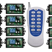 DC12V 1CH 10A RF Беспроводной дистанционного Управление переключатель 12CH передатчик и приемник 12 приемника радиорелейной умный дом переключатель окно/внутренний и внешний створчатый распашный дверь гаража