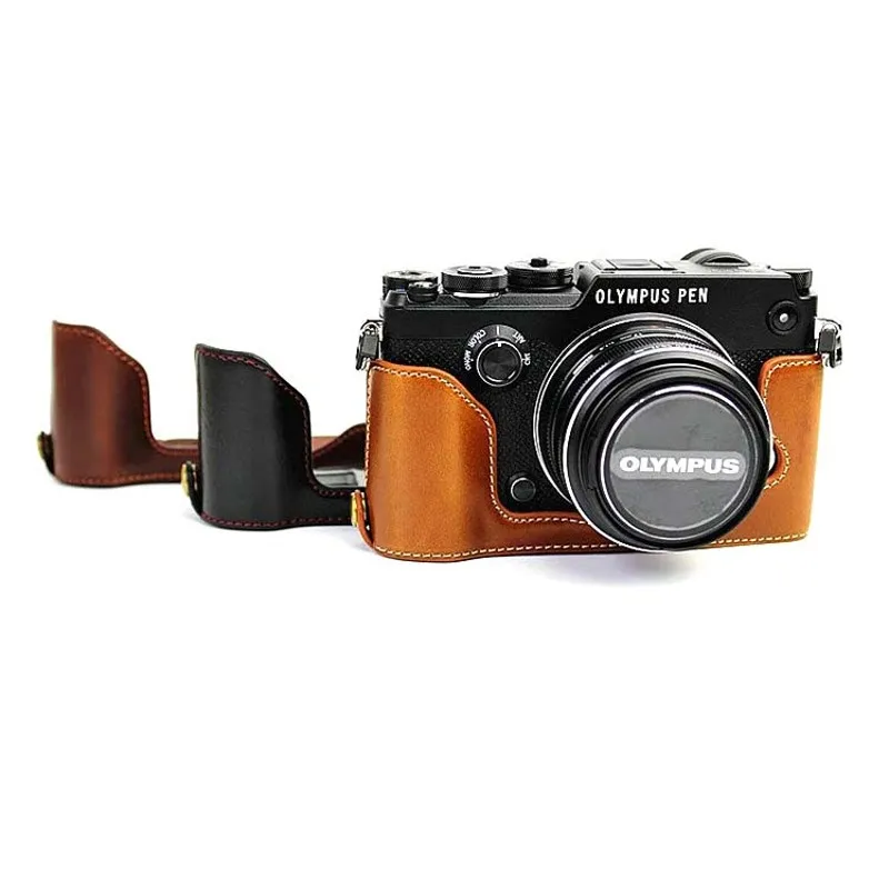 EPL8 Black/Coffee/Brown Color : Brown Camera Protective Luggage Full Body Camera PU Leather Case Bag with Strap for Olympus EPL7 EPL8 Black/Coffee/Brown Color : Brown Camera Protective Luggage Full Body Camera PU Leather Case Bag with Strap for Olympus EPL7