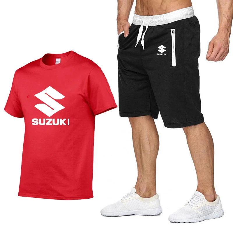 Мужская летняя футболка с короткими рукавами, автомобиль Suzuki, логотип, хип-хоп, Harajuku, футболка, высококачественные хлопковые футболки, шорты, костюм, спортивная одежда - Цвет: 807