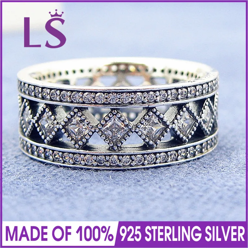 

LS 100% 925 Sterling Silver Vintage Fascination Ring For Lady DIY Fashion Jewelry.Christmas Wedding Rings.Rings for Women.N
