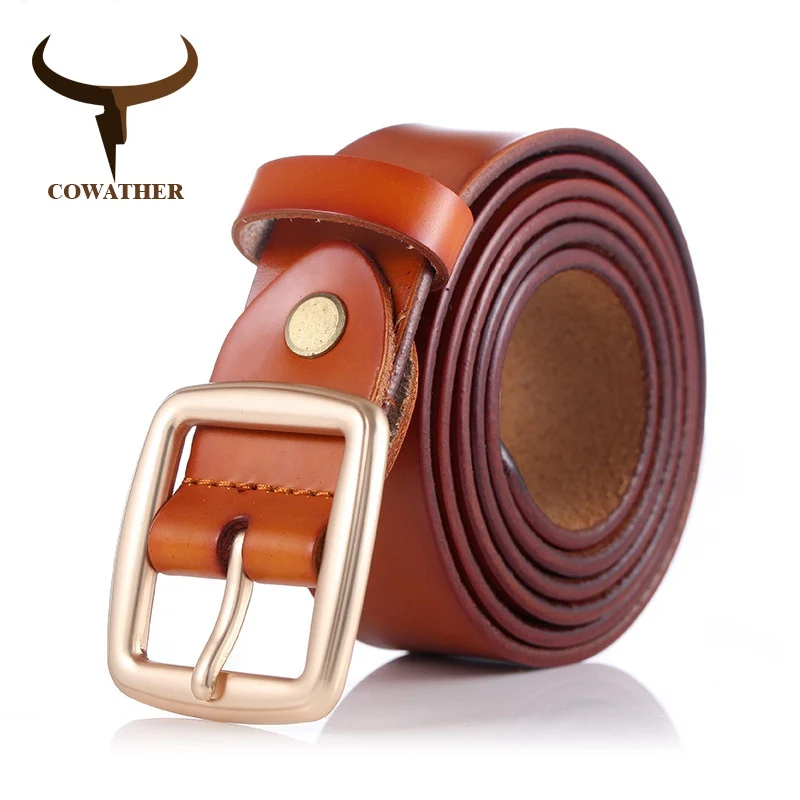 Ремень COWATHER из натуральной воловьей кожи для женщин 2019|pin buckle|belt cowbrand women belt |