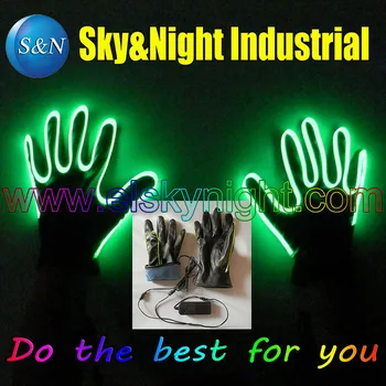 

Electroluminecent Wire/Neon EL Wire/Flashing Gloves with Brightness Color-Kelly+Free Shipping