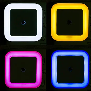 

Portable Light Sensor Control Led Night Lights With AC EU US Plug Square Shape Home Babyroom Bedroom Desk Table Decoration Lamp