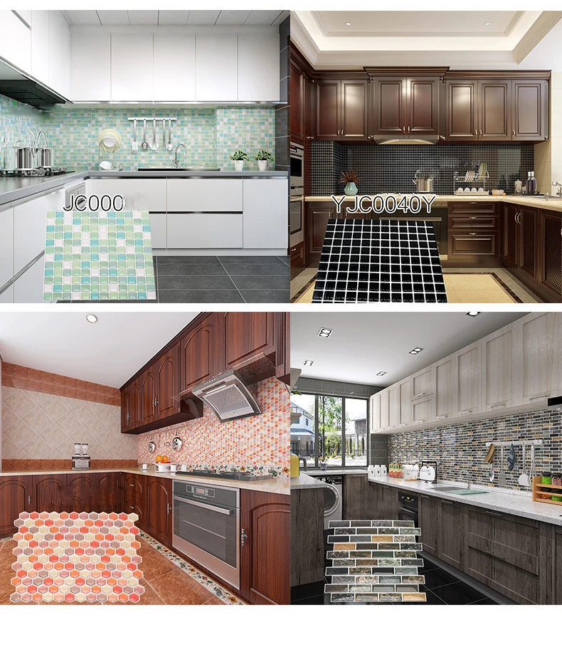 New Product 3D Kitchen Bathroom Epoxy Wall Stickers Self-adhesive Wallpaper Decorative Wall Stickers Waterproof and Oil Proof