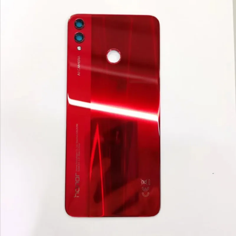 Для huawei Honor 8X View 10 Lite стеклянная задняя крышка батарейного отсека с объективом камеры корпус батарейного отсека Запасные части для двери - Цвет: Red
