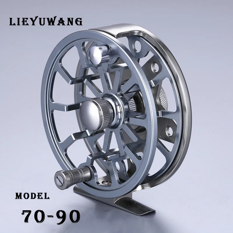 Lieyuwang DS40-90 جميع المعادن الأسماك عجلة سوبيرهارد يطير الصيد بكرة الخط طريقة واحدة تحمل نوع الصيد بكرة مع قرص الفرامل