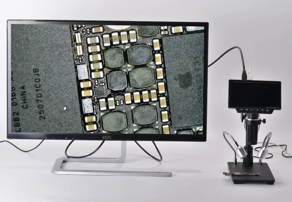 Цифровой микроскоп 5 дюймов 16 МП 4K 1080P 60fps USB Wi Fi объектив 150X C mount 1/2.3 датчик