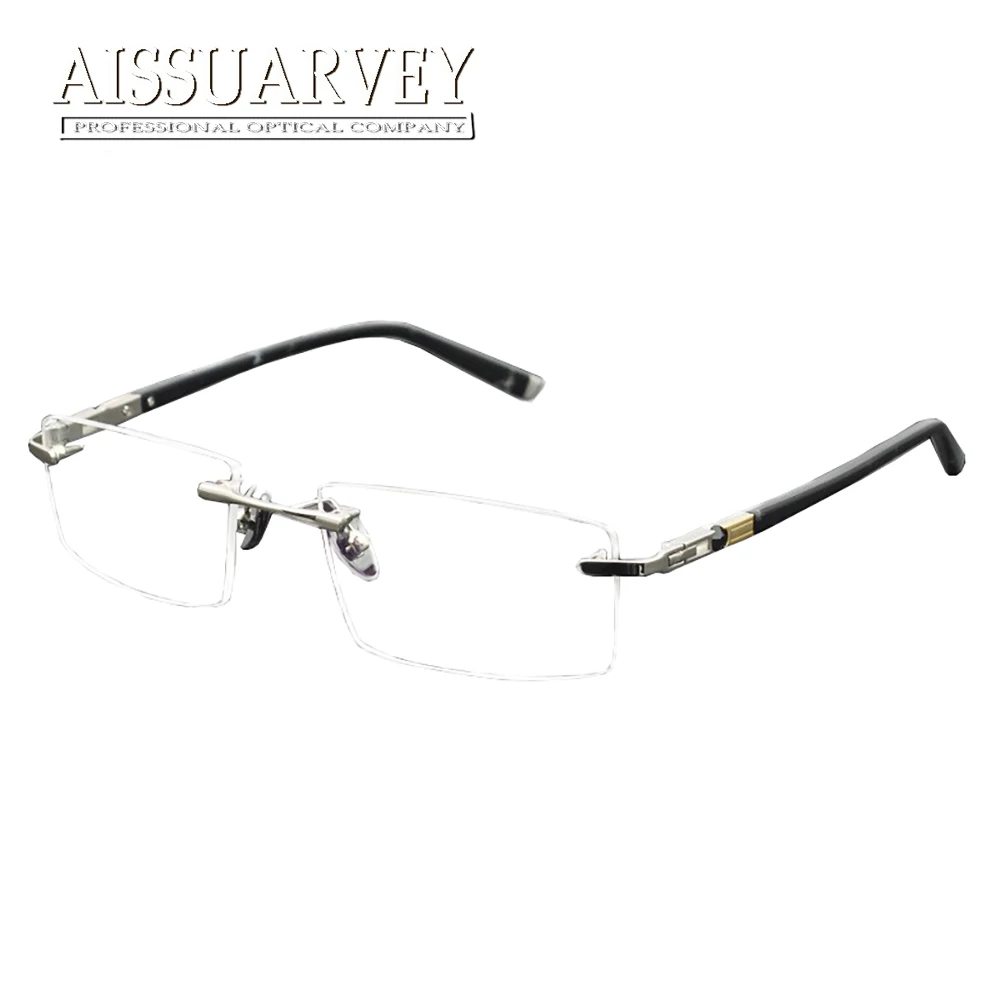 

Men Glasses Frames Optical Rimless Titanium Alloy Metal Eyeglasses Fashion Brand Designer Prescription Eyewear Goggles Classic
